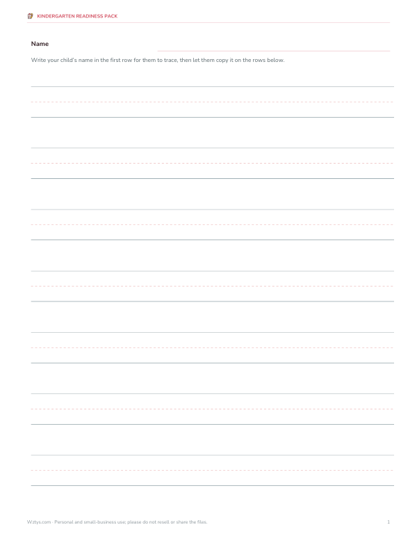 Preview of Name Tracing Printable PDF
